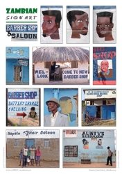 950_Zambian Sign Art Posters_Set of 3_Barbershop & Saloon